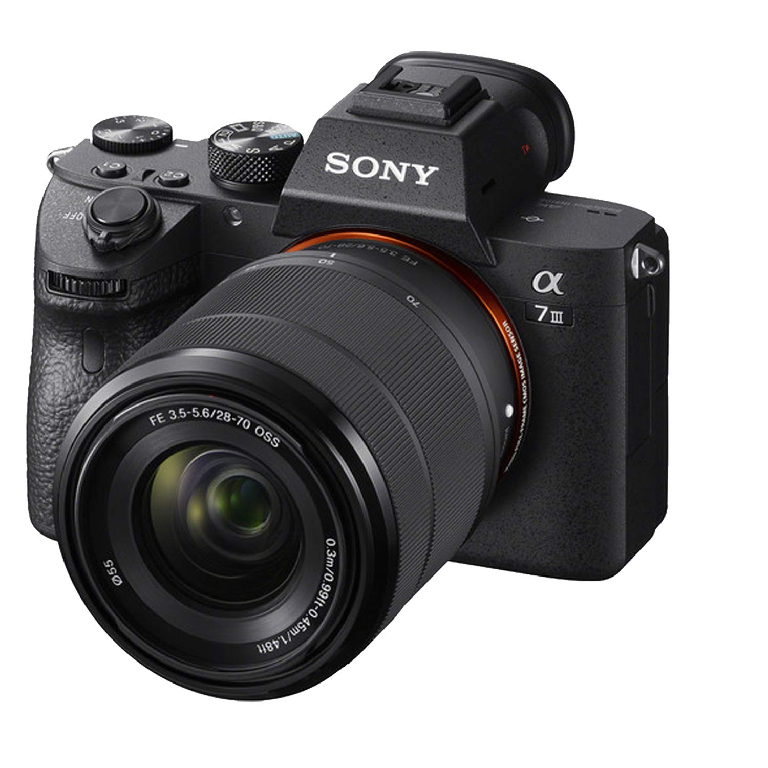 Sony a7 III Mirrorless Digital Camera 24MP w/ 28-70mmmm Lens, 64GB Extreem Speed Memory,Video Microphone, LED Video Light, Case. Tripod, Filters, & Video & Photo Editing Software Kit