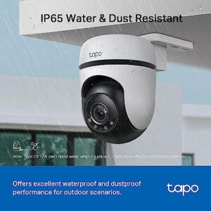 TP-Link Tapo 2K Outdoor Pan/Tilt Security Wi-Fi Camera, 360° View, Motion Tracking, Compatible with Alexa & Google Home, Night Vision, Free AI Detection, Up to 512GB Storage, Tapo C510W