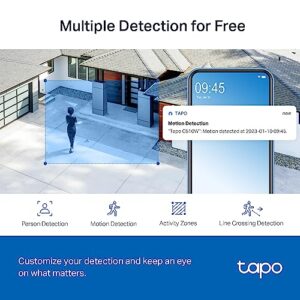 TP-Link Tapo 2K Outdoor Pan/Tilt Security Wi-Fi Camera, 360° View, Motion Tracking, Compatible with Alexa & Google Home, Night Vision, Free AI Detection, Up to 512GB Storage, Tapo C510W