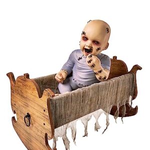 Spirit Halloween Zombie Baby Cradle | Halloween Decorations | Baby Crib Prop | Horror Décor | Haunted Nursery Décor