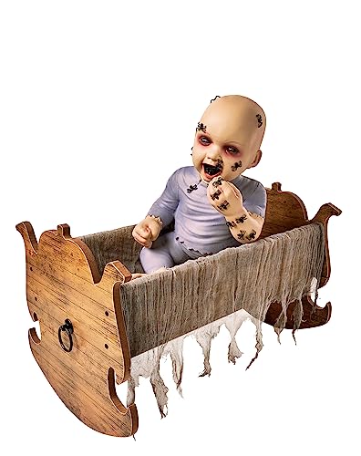 Spirit Halloween Zombie Baby Cradle | Halloween Decorations | Baby Crib Prop | Horror Décor | Haunted Nursery Décor