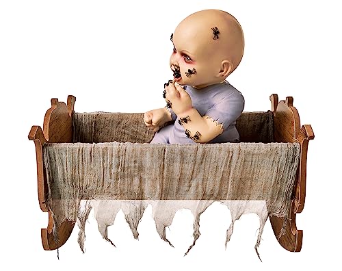 Spirit Halloween Zombie Baby Cradle | Halloween Decorations | Baby Crib Prop | Horror Décor | Haunted Nursery Décor