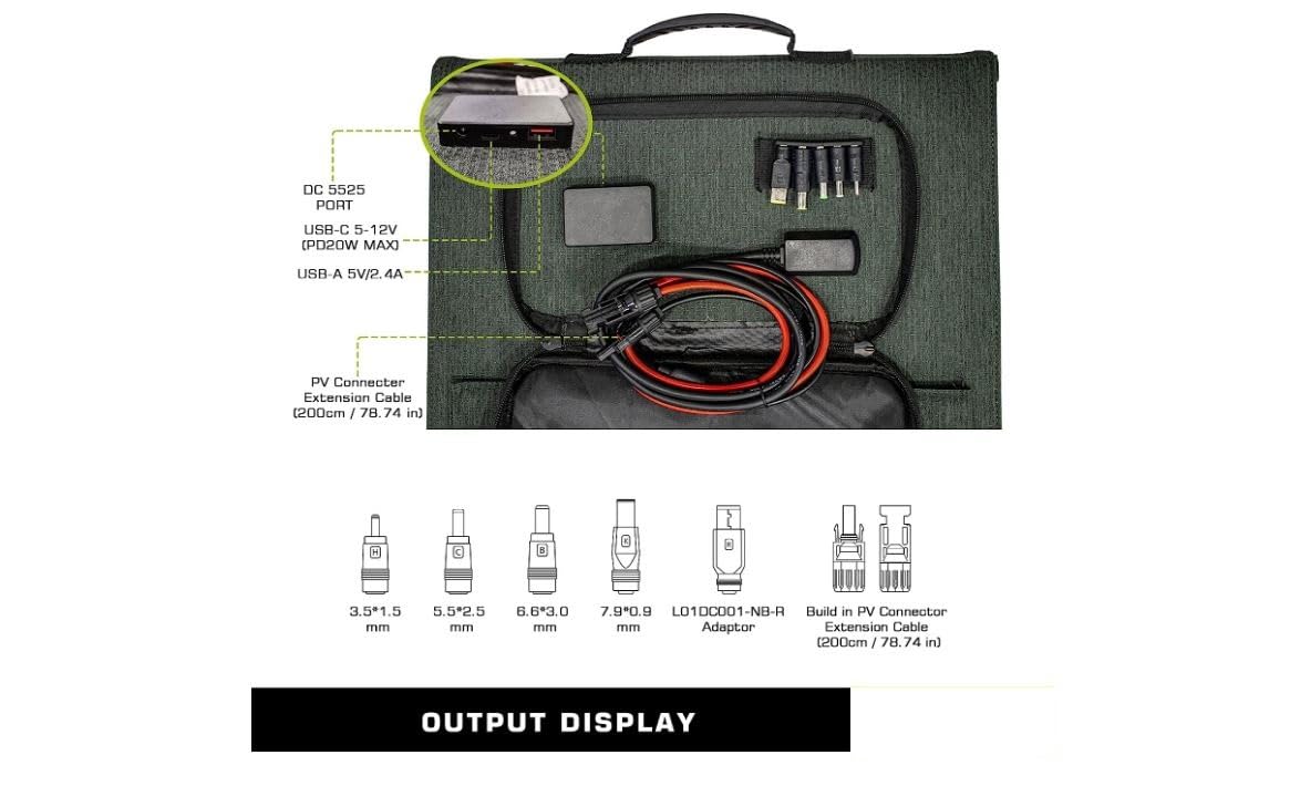 110W Portable Solar Panel for Portable Power Station & Foldable Solar Panels Cell Solar Charger Power Equipment for Outdoor Camping Fishing RV Outdoor