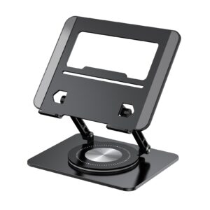 saunuowl swivel laptop stand adjustable laptop stand for desk ergonomic foldable adjustable laptop stand with 360 rotating base,compatible for pro/air notebook book up to 17inch (color : black)