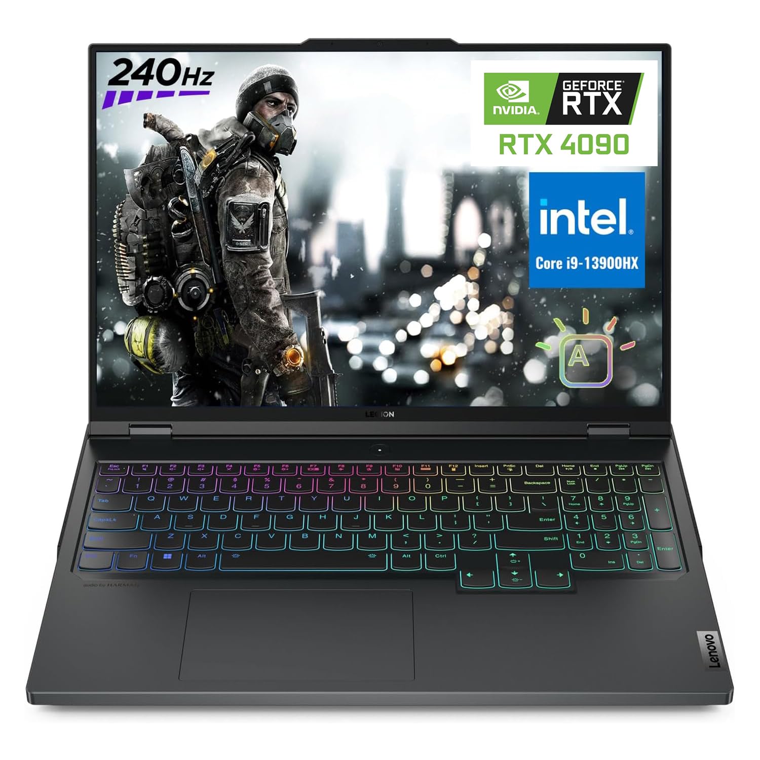 Lenovo 2023 Legion Gaming Laptop, Full Power GeForce RTX 4090 16GB 175W, 16" 240Hz WQXGA (2560x1600), Intel 24-Core i9-13900HX, 64GB DDR5 RAM, 2TB + 2TB WD_Black SSD, RGB KB, Wi-Fi 6E, Windows 11