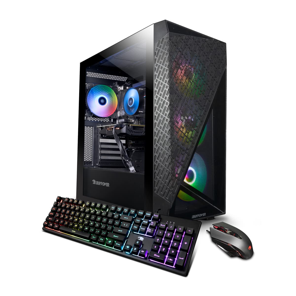 iBuyPower SlateMesh Gaming PC Computer Desktop SlateMeshA7N4601 (AMD Ryzen 7 7700, RTX 4060 8GB, 16GB DDR5 5200 Mhz (8 x 2), 2TB NVMe SSD, WiFi Ready, Windows 11 Home)