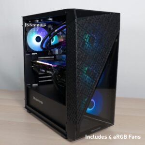 iBuyPower SlateMesh Gaming PC Computer Desktop SlateMeshA7N4601 (AMD Ryzen 7 7700, RTX 4060 8GB, 16GB DDR5 5200 Mhz (8 x 2), 2TB NVMe SSD, WiFi Ready, Windows 11 Home)