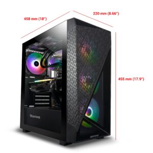 iBuyPower SlateMesh Gaming PC Computer Desktop SlateMeshA7N4601 (AMD Ryzen 7 7700, RTX 4060 8GB, 16GB DDR5 5200 Mhz (8 x 2), 2TB NVMe SSD, WiFi Ready, Windows 11 Home)