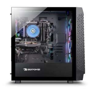 iBuyPower SlateMesh Gaming PC Computer Desktop SlateMeshA7N4601 (AMD Ryzen 7 7700, RTX 4060 8GB, 16GB DDR5 5200 Mhz (8 x 2), 2TB NVMe SSD, WiFi Ready, Windows 11 Home)