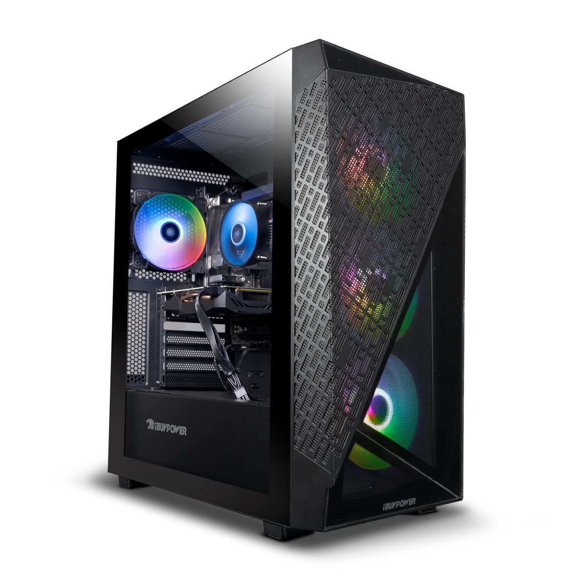 iBuyPower SlateMesh Gaming PC Computer Desktop SlateMeshA7N4601 (AMD Ryzen 7 7700, RTX 4060 8GB, 16GB DDR5 5200 Mhz (8 x 2), 2TB NVMe SSD, WiFi Ready, Windows 11 Home)