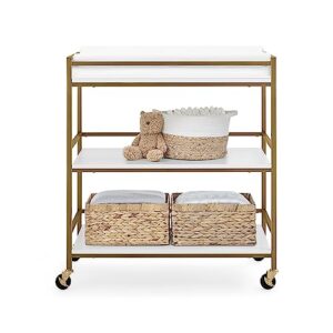 Delta Children Jade Changing Table/Cart, White Melamine/Bronze