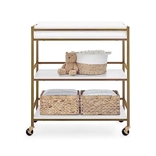 Delta Children Jade Changing Table/Cart, White Melamine/Bronze