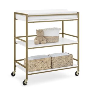 Delta Children Jade Changing Table/Cart, White Melamine/Bronze