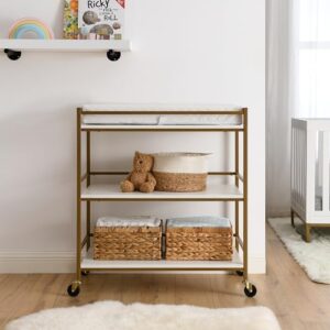 Delta Children Jade Changing Table/Cart, White Melamine/Bronze