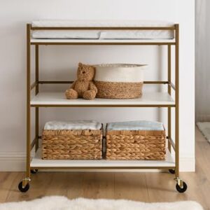 Delta Children Jade Changing Table/Cart, White Melamine/Bronze