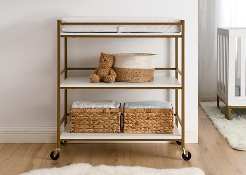 Delta Children Jade Changing Table/Cart, White Melamine/Bronze