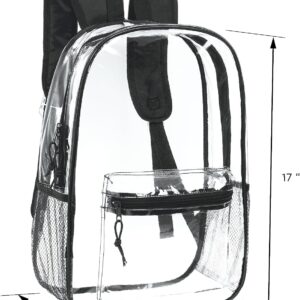 Moda West 24 Pack 17inch Wholesale Bulk Clear Backpack In Black Color