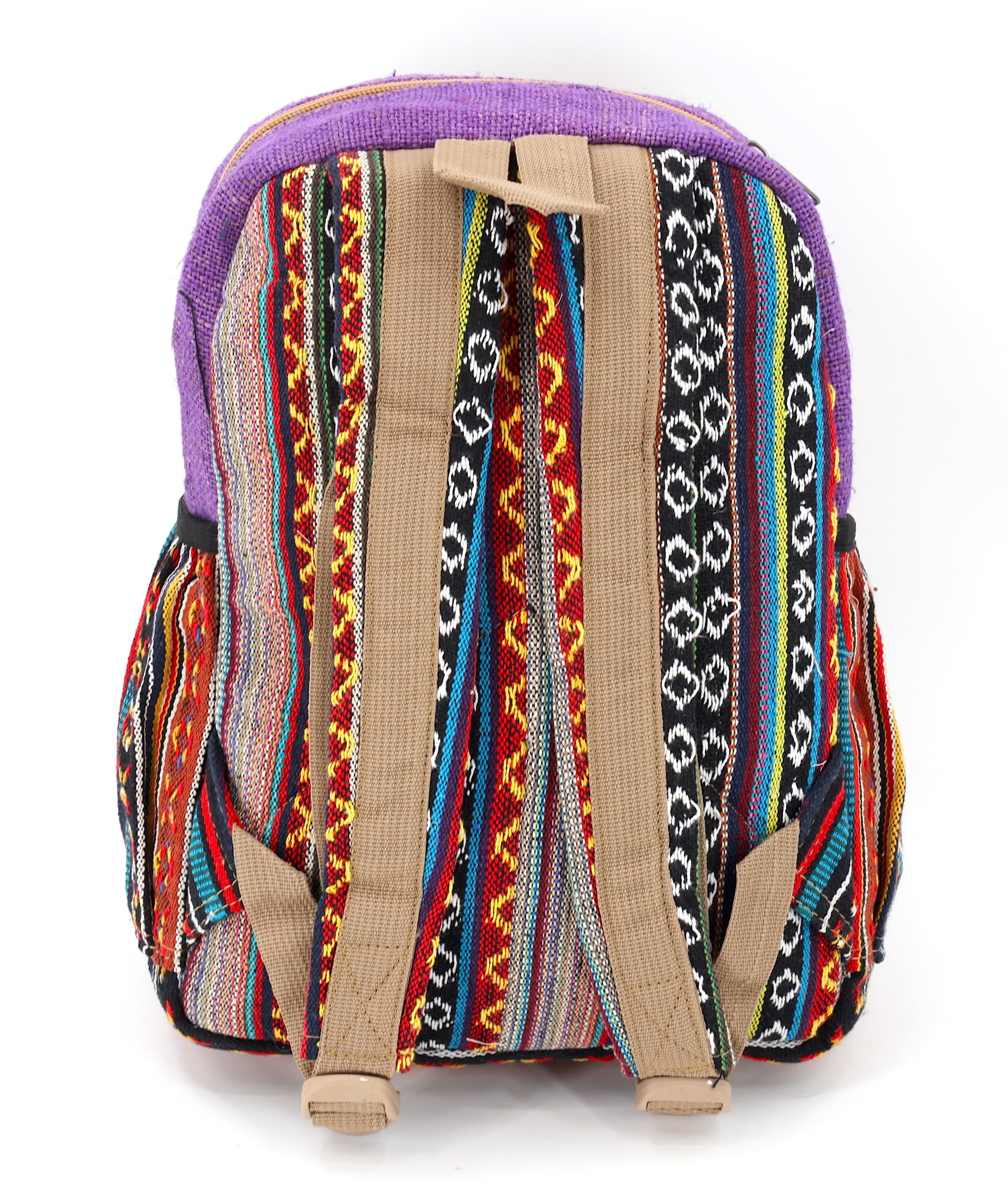 Unique design Himalaya Hemp Tie Dye Hippie Backpack Festival Backpack Hiking Backpack FAIR TRADE Handmade with Love. (PURPLE)