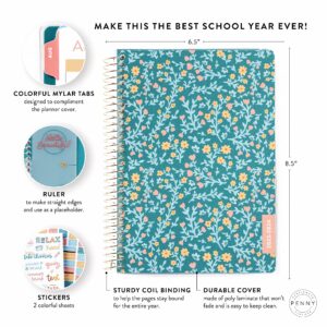 PPP Academic Planner 2023-2024 (Floral) - Student Planner | Weekly & Monthly Checklist | Class Schedule Layout | Budget & Savings Worksheets | Sturdy Coil Binding w/Stickers | Poly Laminated Cover…