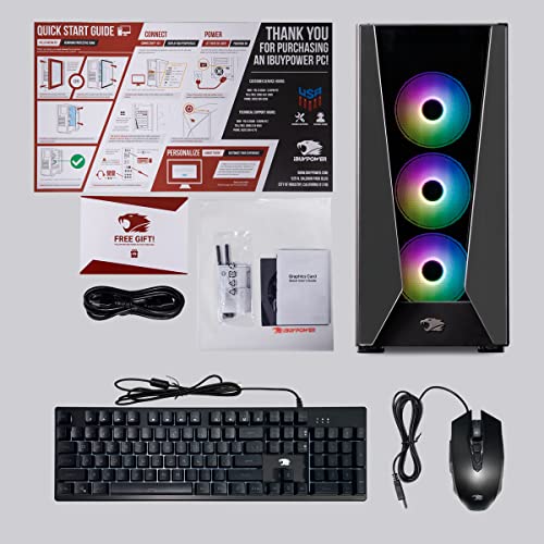 iBuyPower TraceMR Gaming PC Computer Desktop TraceMRI7N4601 (Intel Core i7 12700F, RTX 4060 8GB, 16GB DDR5 5200 Mhz (8 x 2), 1TB NVMe SSD, Windows 11 Home)