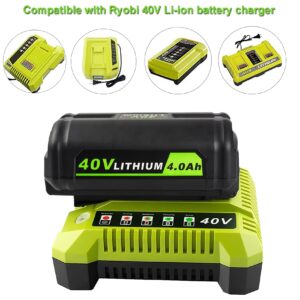 Bdreer 40V 4.0Ah Battery Replacement for Ryobi 40V Battery Compatible with Ryobi 40V Cordless Power Tools and Charger