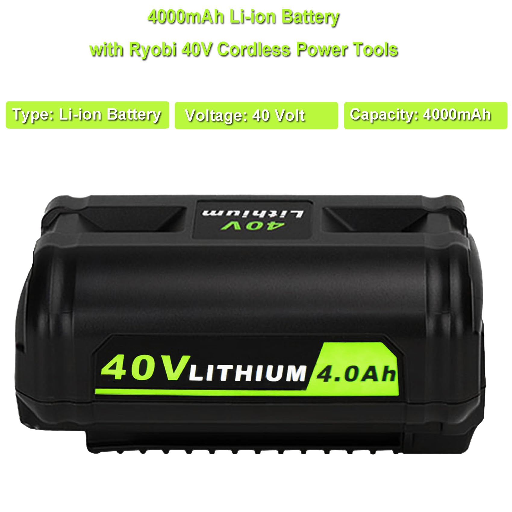 Bdreer 40V 4.0Ah Battery Replacement for Ryobi 40V Battery Compatible with Ryobi 40V Cordless Power Tools and Charger