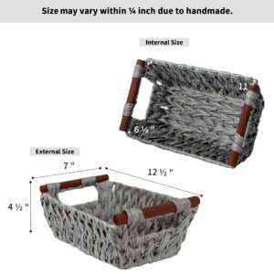 GRANNY SAYS Bundle of 1-Pack Woven Baskets for Storage & 2-Pack Rectangle Toilet Tank Topper