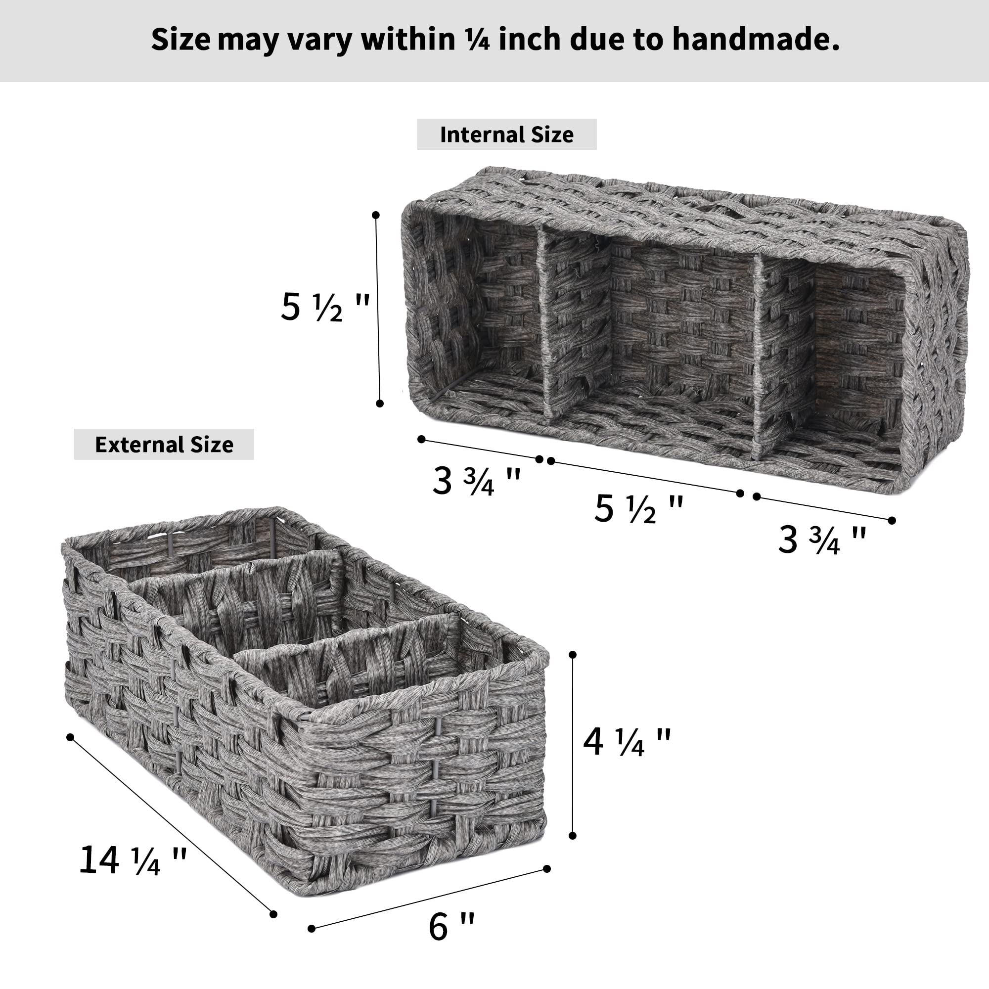 GRANNY SAYS Bundle of 1-Pack Woven Baskets for Storage & 2-Pack Rectangle Toilet Tank Topper