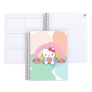 erin condren 7" x 9" priorities and notes platinum spiral notebook - rainbow relaxation, 160 lined page note taking & writing notebook, 80 lb, thick mohawk paper, stickers included