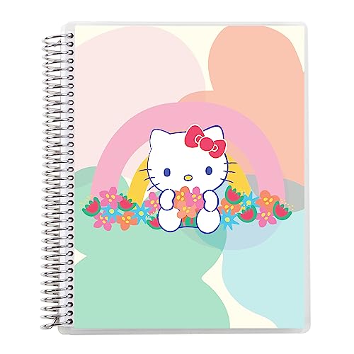 Erin Condren 7" X 9" Priorities And Notes Platinum Spiral Notebook - Rainbow Relaxation, 160 Lined Page Note Taking & Writing Notebook, 80 Lb, Thick Mohawk Paper, Stickers Included