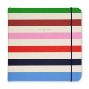 kate spade new york password book with tabs, 170 page password journal, spiral password book with leatherette hardcover, adventure stripe