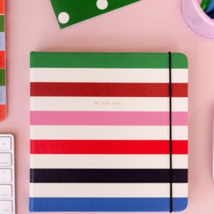 Kate Spade New York Password Book with Tabs, 170 Page Password Journal, Spiral Password Book with Leatherette Hardcover, Adventure Stripe