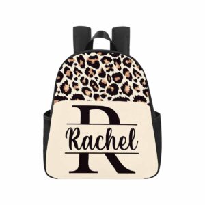 artsadd custom laptop backpack with name, personalized leopard backpack, customized monogrammed daypack handbag shoulder bag for unisex hiking camping work shopping