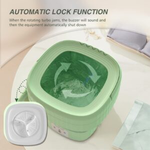 Bubbacare Portable Washing Machine, Mini Machine Ultrasonic Turbine Wash, Washer for Underwear, Sock, Baby Clothes, Travel, Camping, Dorm, RV, Home Foldable Small Laundry Green, JYJQ-26026 (MG)