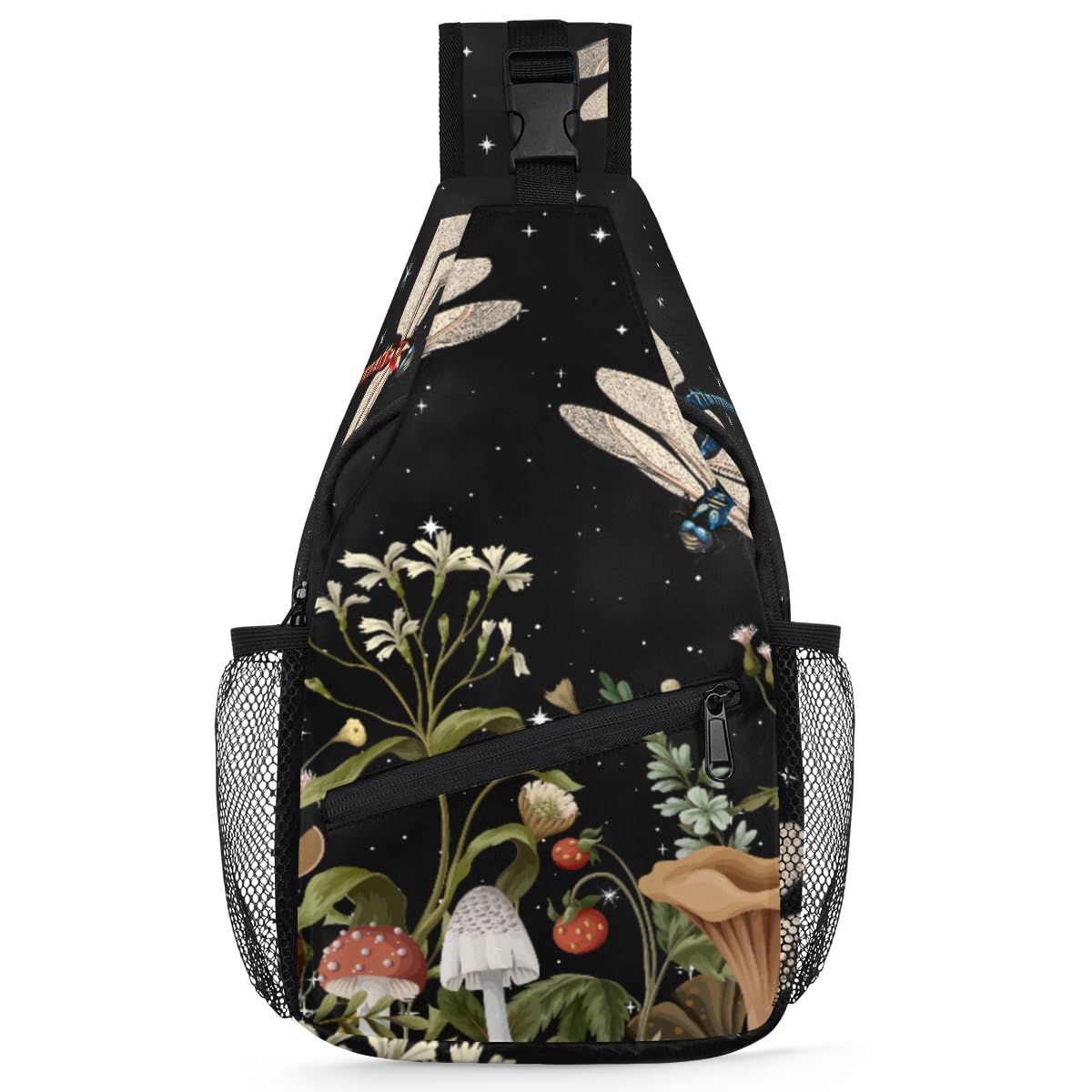 Animal Dragonfly Sling Bag Crossbody Sling Backpack Water Resistant Shoulder Bag Outdoor Travel Hiking Chest Bag Daypack for Women Men Unisex