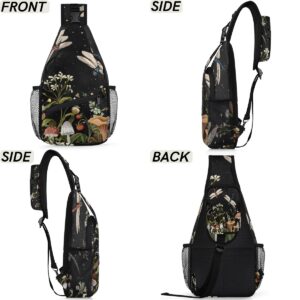 Animal Dragonfly Sling Bag Crossbody Sling Backpack Water Resistant Shoulder Bag Outdoor Travel Hiking Chest Bag Daypack for Women Men Unisex