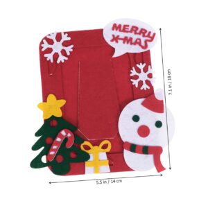 Homoyoyo Photo Frame Christmas Ornament Holiday Picture Frame Decorative Photo Frame Unfinished Photo Frame Kit Nonwoven Photo Frame Handmade Frame Red Picture Frame Child Suite Kraft Paper