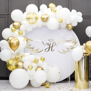 RUBFAC White Balloons, 70pcs 5 Inch White Balloons and Ribbon, Thick Latex Balloons for Birthday Wedding Baby Shower Graduation Anniversary Party Decorations