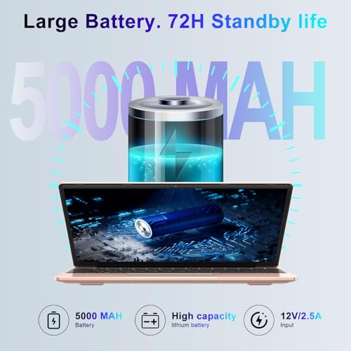 Ruzava/Aocwei 14" Laptop 6GB DDR4 256GB SSD Intel N4020(Up to 2.8Ghz) 2-Core Win 11 Notebook 1920x1080 FHD Dual WiFi BT 4.2 Support 512GB TF&1TB SSD Expand with Wireless Mouse for Work Study-Gold