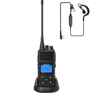 samcom fpcn30a two way radios long range 5 watts,programmable uhf 2 way radios, 1500mah battery operated walkie talkies with earpieces for adults, group call long distance radio, 1 pack