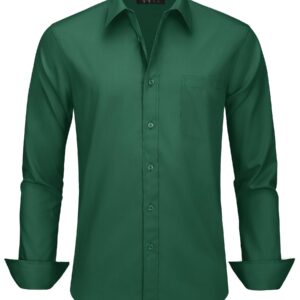 TACVASEN Dress Shirts for Men Business Shirts for Men Mens Green Dress Shirts Green Dress Shirts for Men Slim Fit Shirt Dress