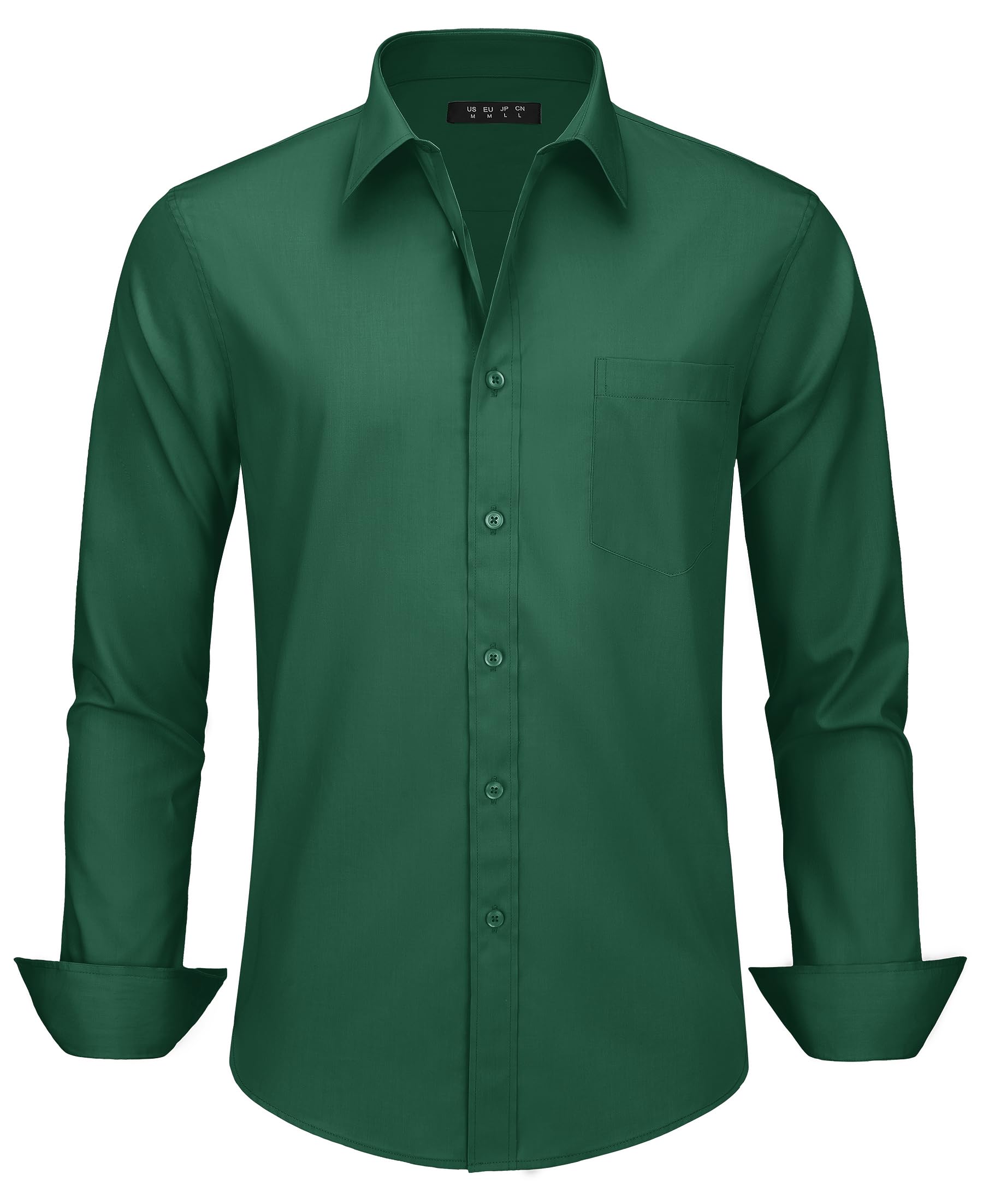 TACVASEN Dress Shirts for Men Business Shirts for Men Mens Green Dress Shirts Green Dress Shirts for Men Slim Fit Shirt Dress