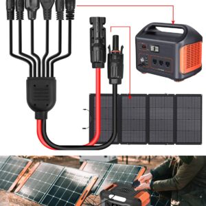 PNYZIK Upgraded 6-in-1 Solar Connector Kit for Portable Motors and Solar Panels/Motors, 100CM Universal Solar Adapter Connecting Harness with Female and Male Connectors, 1 Pc