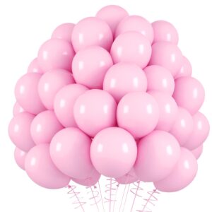 rubfac light pink balloons, 120pcs 5 inch pastel pink balloons, baby pink balloons thicker latex balloons for birthday wedding baby shower anniversary party decorations