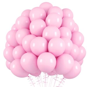 RUBFAC Light Pink Balloons, 120pcs 5 Inch Pastel Pink Balloons, Baby Pink Balloons Thicker Latex Balloons for Birthday Wedding Baby Shower Anniversary Party Decorations