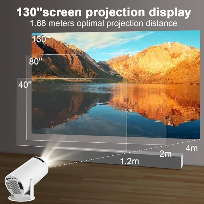 Mini Projector, Magcubic HY300 Auto Keystone Correction Portable Projector, 4K/ 200 ANSI Smart Projector with 2.4/5G WiFi, BT 5.0, 130 Inch Screen, 180 Degree Flip, Round Design, Home Video Projector