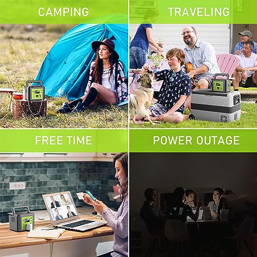 powkey Portable Power Bank with AC Outlet, 200W/110V Portable Laptop Battery Bank, 33000mAh Laptop Charger Power Supply with AC Outlet, for Outdoor Camping Home Use