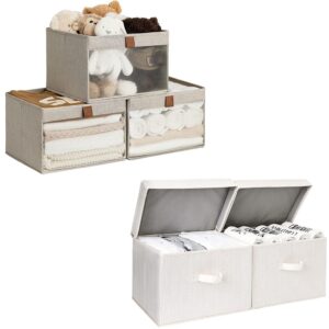 storageworks 3-pack closet storage bins with 2-pack decorative storage boxes