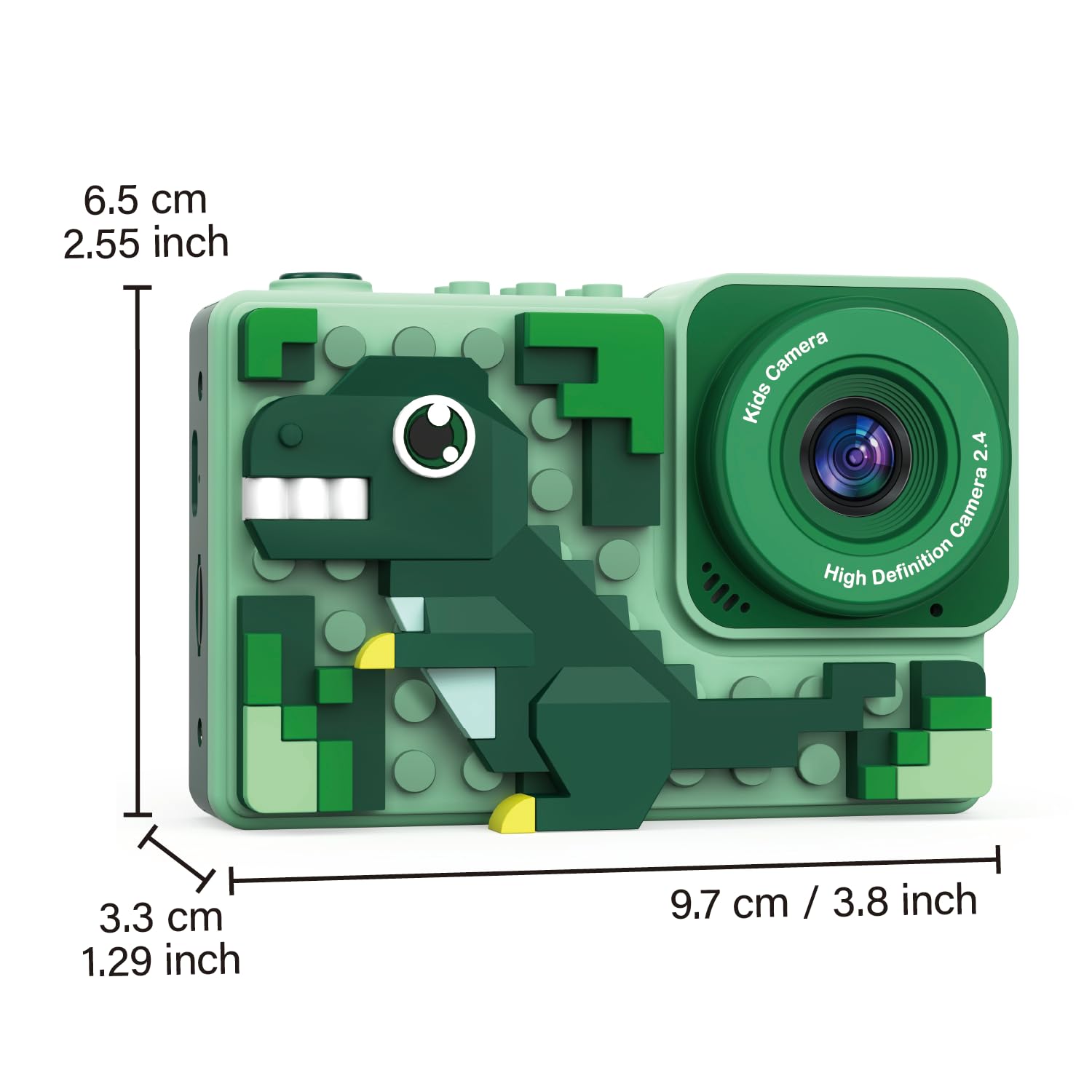 Kids Dinosaur Digital Camera Toys: Kizeefun 3-12 Year Old Boys Girls Christmas Birthday Gifts, Mini HD Selfie Video Baby Camera for 3 4 5 6 7 8 9 Toddler Children with 32GB Card