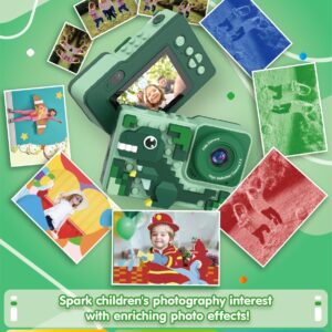 Kids Dinosaur Digital Camera Toys: Kizeefun 3-12 Year Old Boys Girls Christmas Birthday Gifts, Mini HD Selfie Video Baby Camera for 3 4 5 6 7 8 9 Toddler Children with 32GB Card